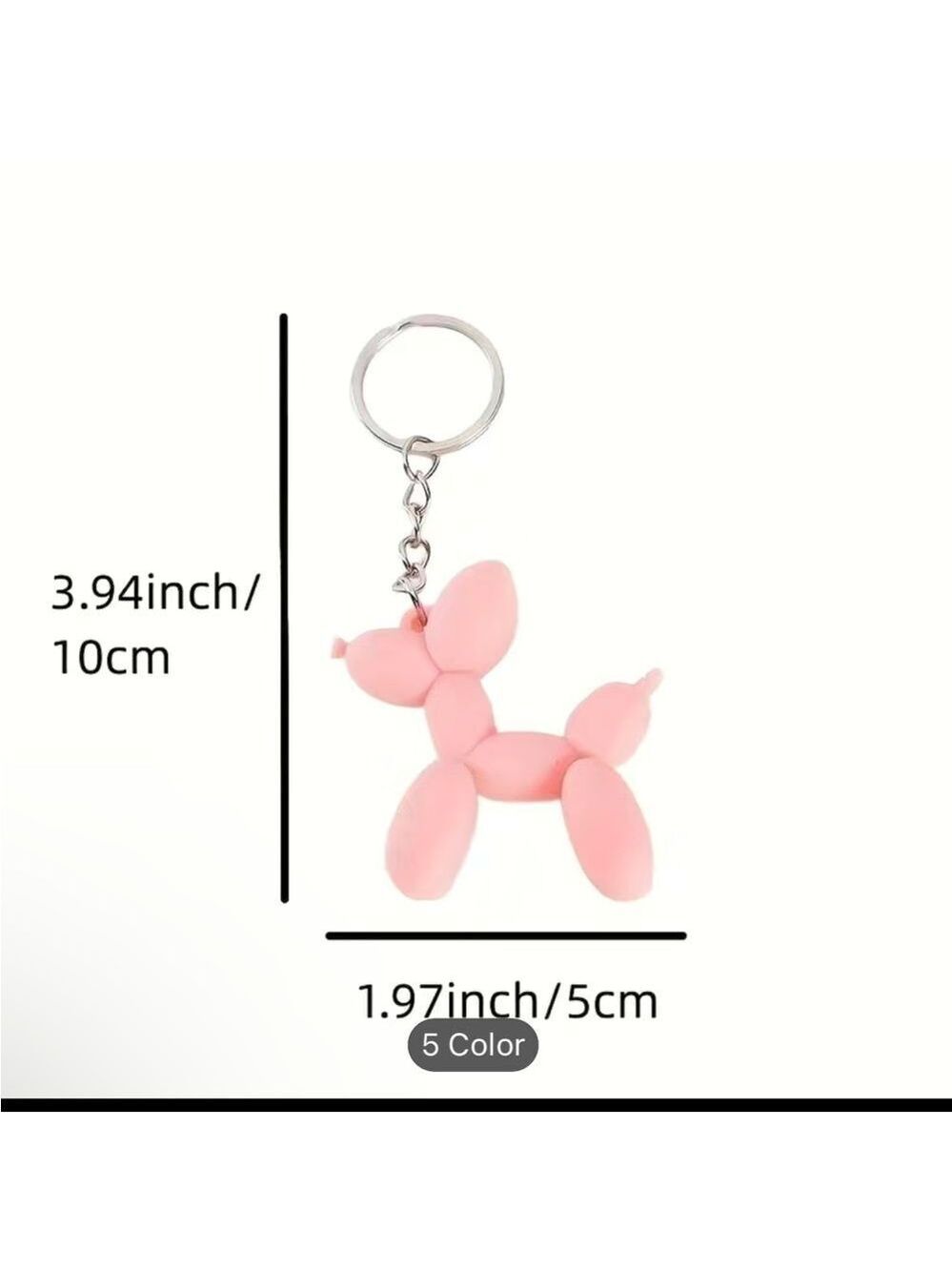 NEW Balloon Animal Dog Keychain Rubber Charm - Multiple Colors - Picture 4 of 4